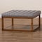 Baxton Studio Alvere Grey Upholstered Walnut Finished Cocktail Ottoman 159-9618 - alternate 2